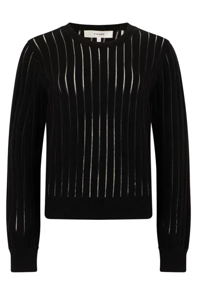 Frame Women Black Crew Neck Sweater
