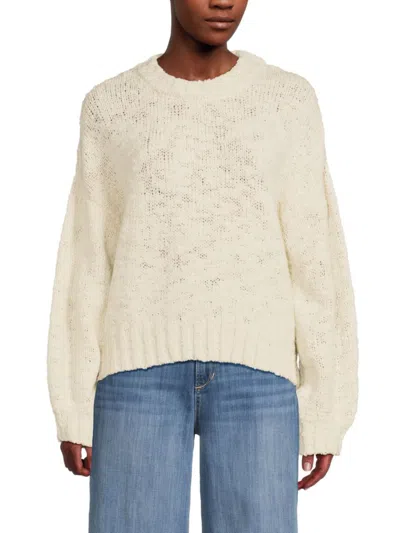 Frame Women's Bouclé Drop Shoulder Wool-blend Sweater In White