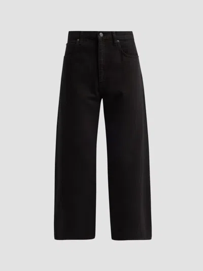 Frame Women's Bow Cotton Crop Jeans In Black
