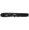 Frame Women's Braided O Ring Wrap Belt In Noir In Black