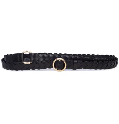 Frame Women's Braided O Ring Wrap Belt In Noir In Black