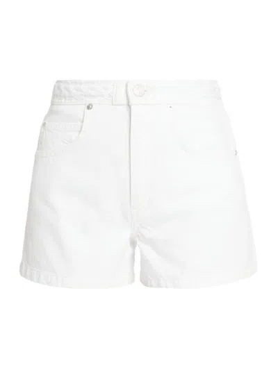 Frame Women's Braided Waistband Denim Shorts In White