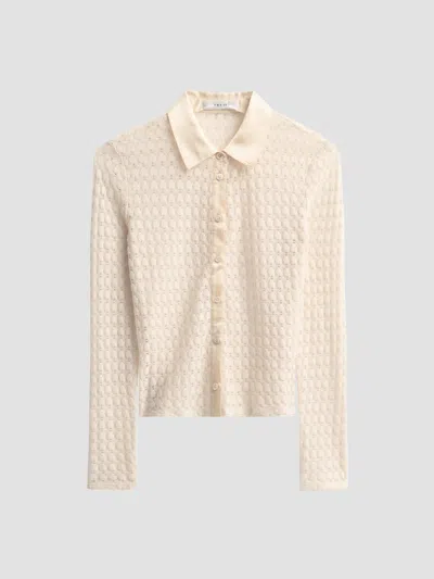 Frame Women's Bubble-stitch Shirt In Cream