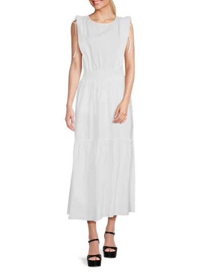 Frame Women's Cinched Shoulder Midi Dress In White