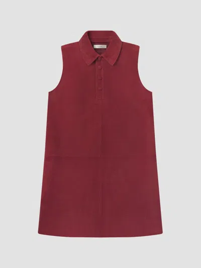 Frame The Suede City Mini Shift Dress In Red