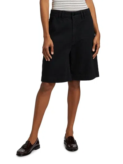 Frame Women's Classic High-rise Denim Trouser Shorts In Black