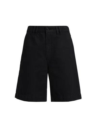 Frame Women's Classic High-rise Denim Trouser Shorts In Black