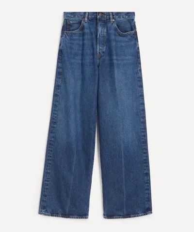 Frame Women's Collegiate High-rise Wide Jeans In Galactic In Blue