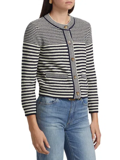 Frame Women's Compact Stripe Cardigan In Multi