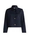 Frame Short Trench Jacket Navy In Blue