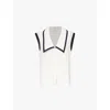 Frame Sleeveless Sailor Blouse In Cream Multi