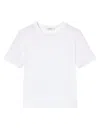 Frame The Boxy Crop T-shirt In Burgundy