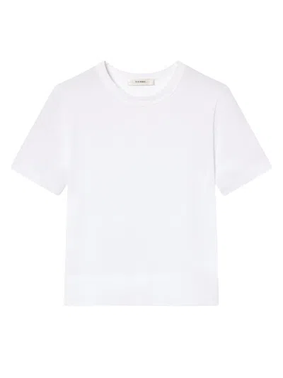 Frame The Boxy Crop T-shirt In Burgundy