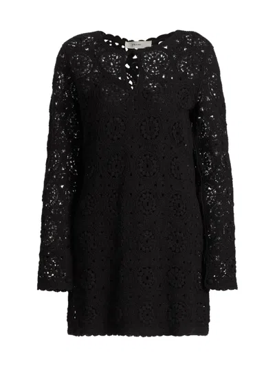Frame Women's Crochet Cotton Sheath Minidress In Black