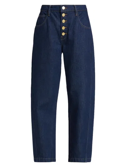 Frame Women's Cropped Balloon-leg Jeans In Blue