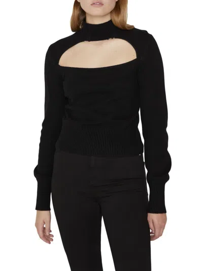 Frame Women's Cut-out Turtleneck Cashmere-blend Sweater