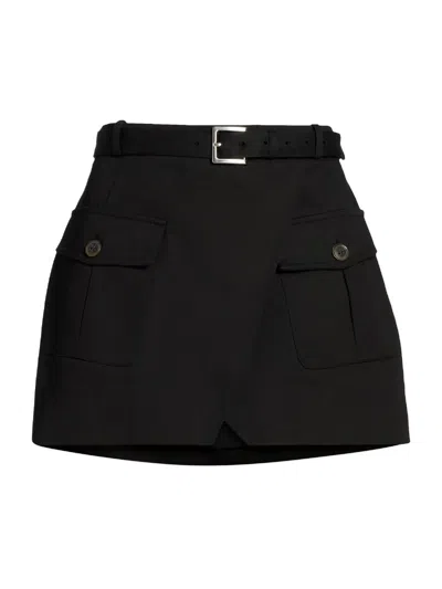 Frame Women's Denim A-line Wrap Miniskirt In Black