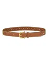 Frame Women's Embellished Leather Belt In Tan