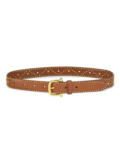 Frame Women's Embellished Leather Belt In Tan