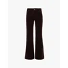 Frame Womens Espresso Le Easy Flare Flared High-rise Corduroy Jeans In Espresso
