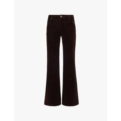 Frame Womens Espresso Le Easy Flare Flared High-rise Corduroy Jeans