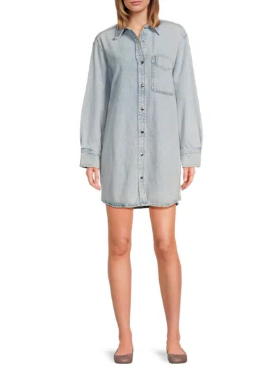 Frame Women's Ettie Cotton-blend Denim Mini Shirtdress