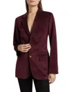 Frame Everyday Velvet Blazer In Burgundy In Red
