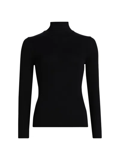 Frame Women's Fine Rib-knit Turtleneck In Black