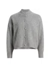 Frame The Cashmere Fleck Cardigan Silver In Gray