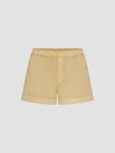 Frame Women's  X Sotheby's Cuffed Cotton Shorts In Khaki