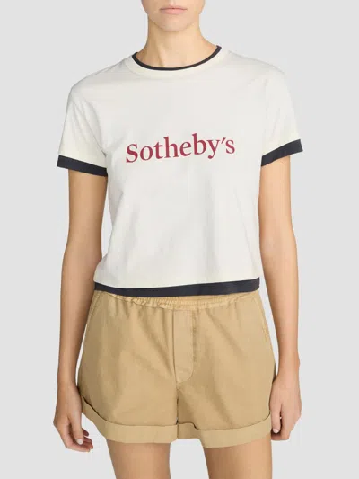 Frame Women's  X Sotheby's Layered Cotton T-shirt In Cream Multi