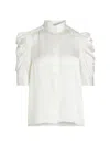 Frame Women's Gillian Ruched Silk Top In Off White