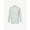 Frame Womens Green Gem Multi Stripe-print Oversized Cotton Shirt In Green Gem Multi