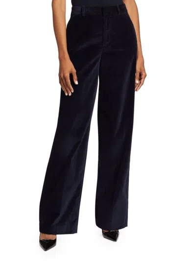 Frame Women's High Rise Corduroy Pants In Black