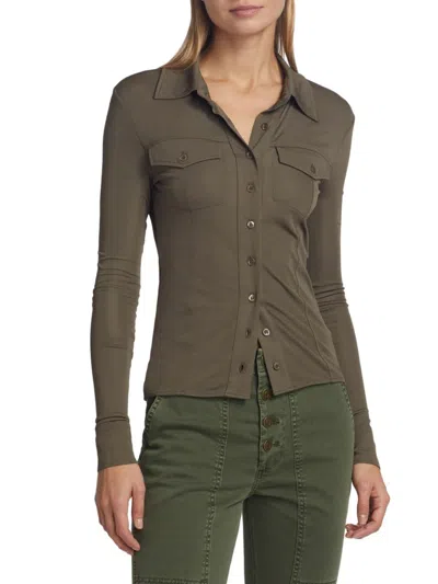 Frame Women's Jersey Fitted Shirt In Earth