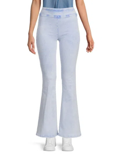 Frame Women's Jetset Pull On Flare Pants In Light Blue