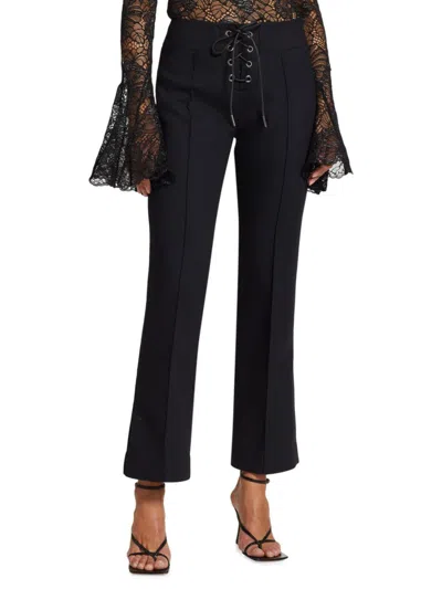 Frame Women's Lace-up Cotton-blend Pants In Black