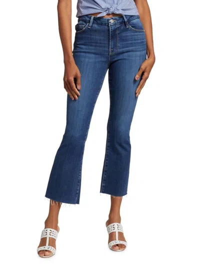 Frame Women's Le Crop Mini Raw-edge Boot-cut Jeans In Blue