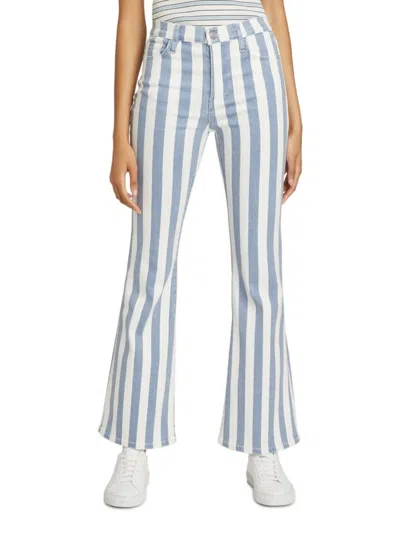 Frame Babies' Women's Le Easy Flare Striped Jeans In Clear Blue Stripe