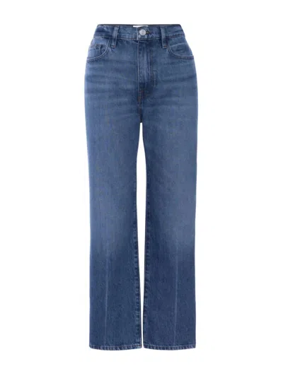 Frame Women's Le Jane Crop Step In Mariner Clean In Blue