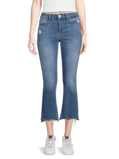 Frame Women's Le Mid Rise Crop Jeans In Drizzler Blue