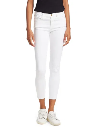 Frame Women's Le Mid Rise Skinny Fit Ankle Jeans In Blanc