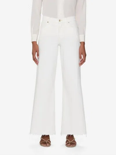Frame Women's Le Palazzo Crop Pant In Au Natural Clean Raw After In White