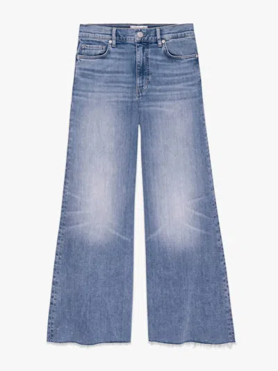 Frame Women's Le Palazzo Crop Raw Fray Jeans In Whimsy In Blue