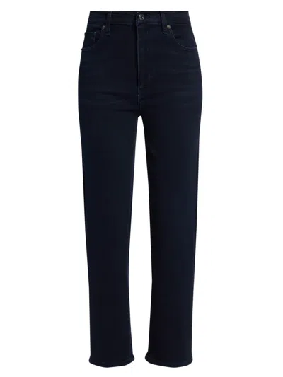 Frame Women's Le Sleek Cotton-blend High-rise Straight-leg Jeans In Blue