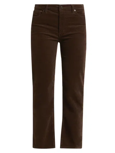 Frame Women's Le Sleek Straight Cotton-blend Corduroy Pants In Brown