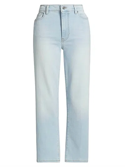 Frame The Borrowed Mid Rise Slim Straight Jeans In Ida In Blue