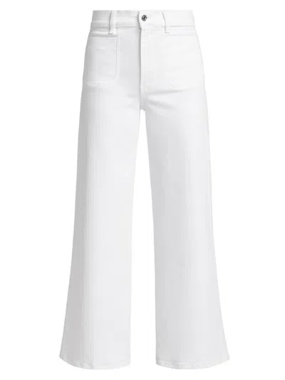 Frame Women's Le Slim High-rise Flared Cropped Jeans In White