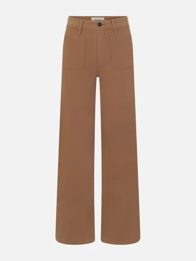 Frame Women's Le Slim Palazzo Harbor Pocket Pants In Brown