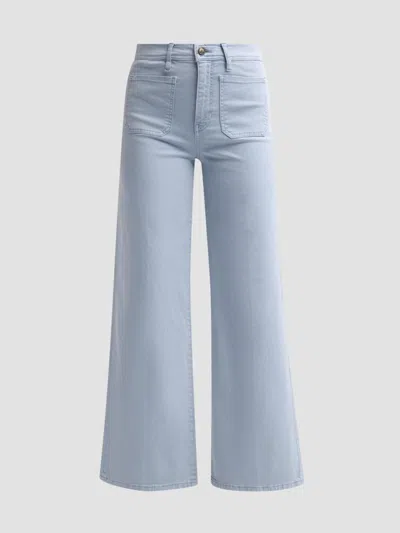 Frame Women's Le Slim Palazzo Harbor Pocket Pants In Sky Blue